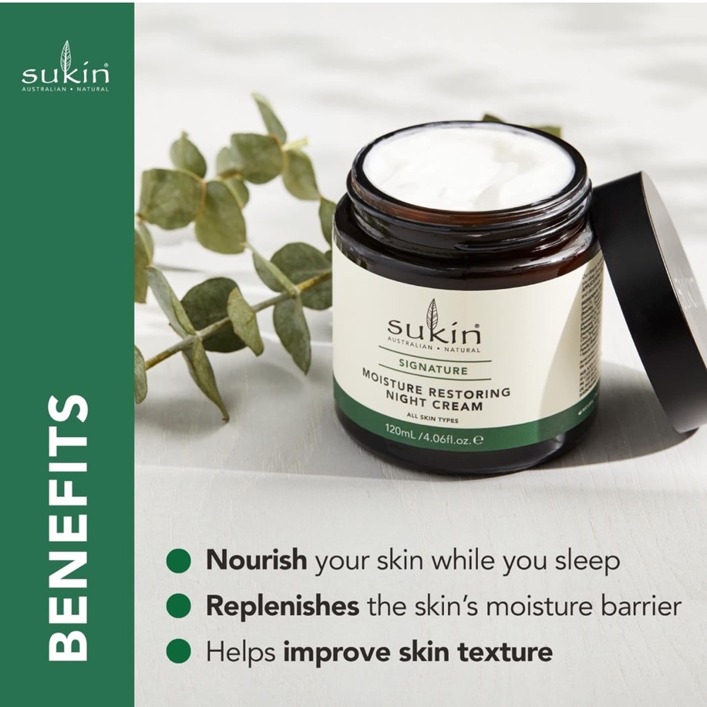 Sukin Organics Moisture Restoring Night Cream, 4.06 Fl. Oz. Brand new skin